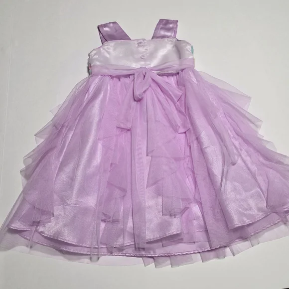 Jona Michelle Pastel Floral Dress with Lavender Tulle, Girls' Size 3T - Picture 5 of 10